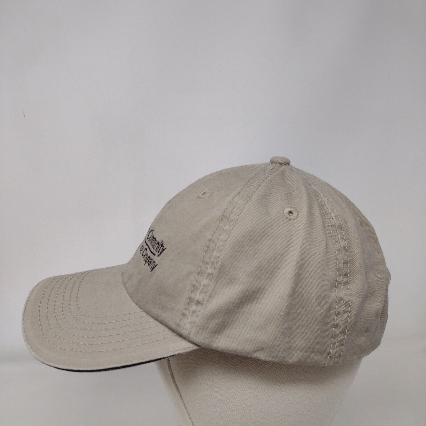 Western Community Strapback Hat Tan OS Adjustable Embroidered Port & Company