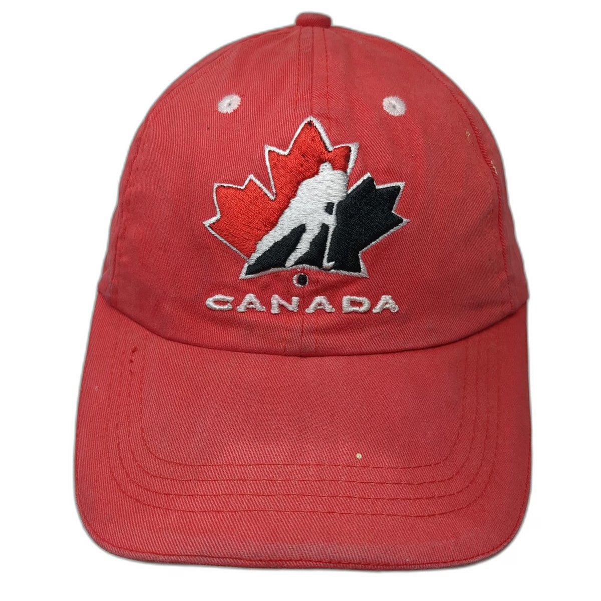 The Home Game Canada Hockey Red Baseball Cap One Size Strapback Maple Leaf Hat