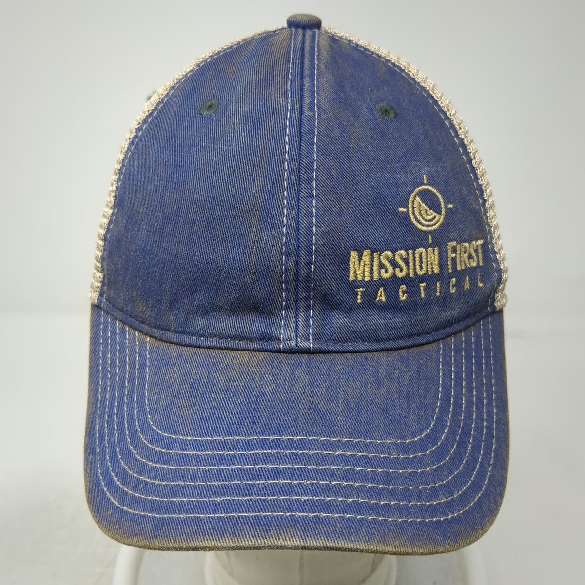Legacy Mission First Tactical Trucker Hat Blue One Size Mesh Snapback Green Logo