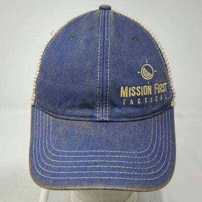 Legacy Mission First Tactical Trucker Hat Blue One Size Mesh Snapback Green Logo
