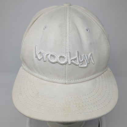 Brooklyn Fitted Baseball Cap Beige One Size Embroidered 6 Panel A-Flex