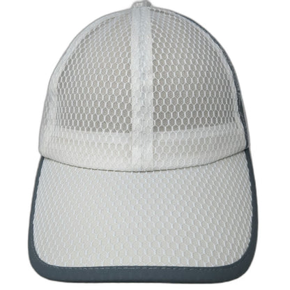 Baseball Cap White One Size Mesh Advocate Sports 2022 Gray Trim Breathable Hat