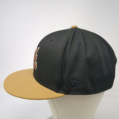 Atlanta Braves MLB New Era Snapback Hat Black One Size Brown Gold Green 9FIFTY