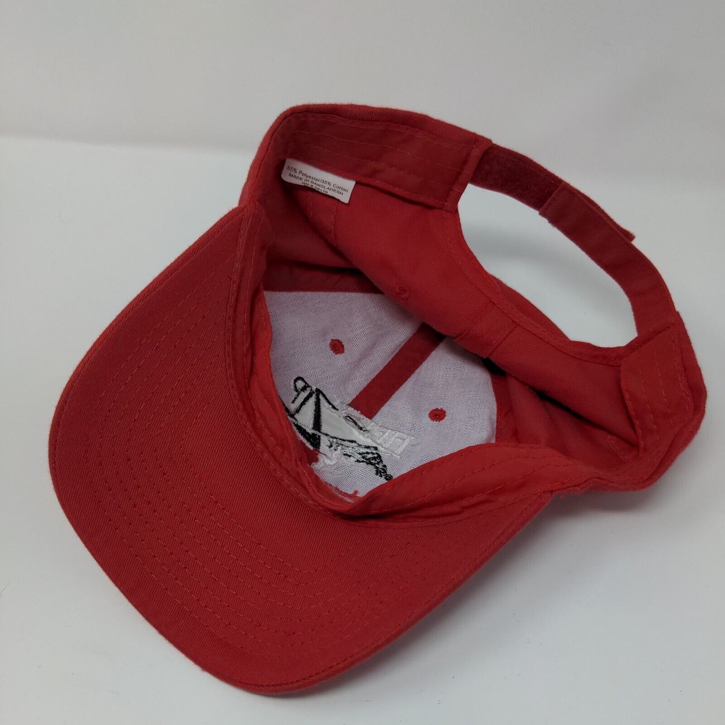 Heise Zip Strapback Hat Red OSFA Adjustable Embroidered Solid 6 Panel