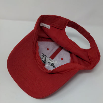 Heise Zip Strapback Hat Red OSFA Adjustable Embroidered Solid 6 Panel
