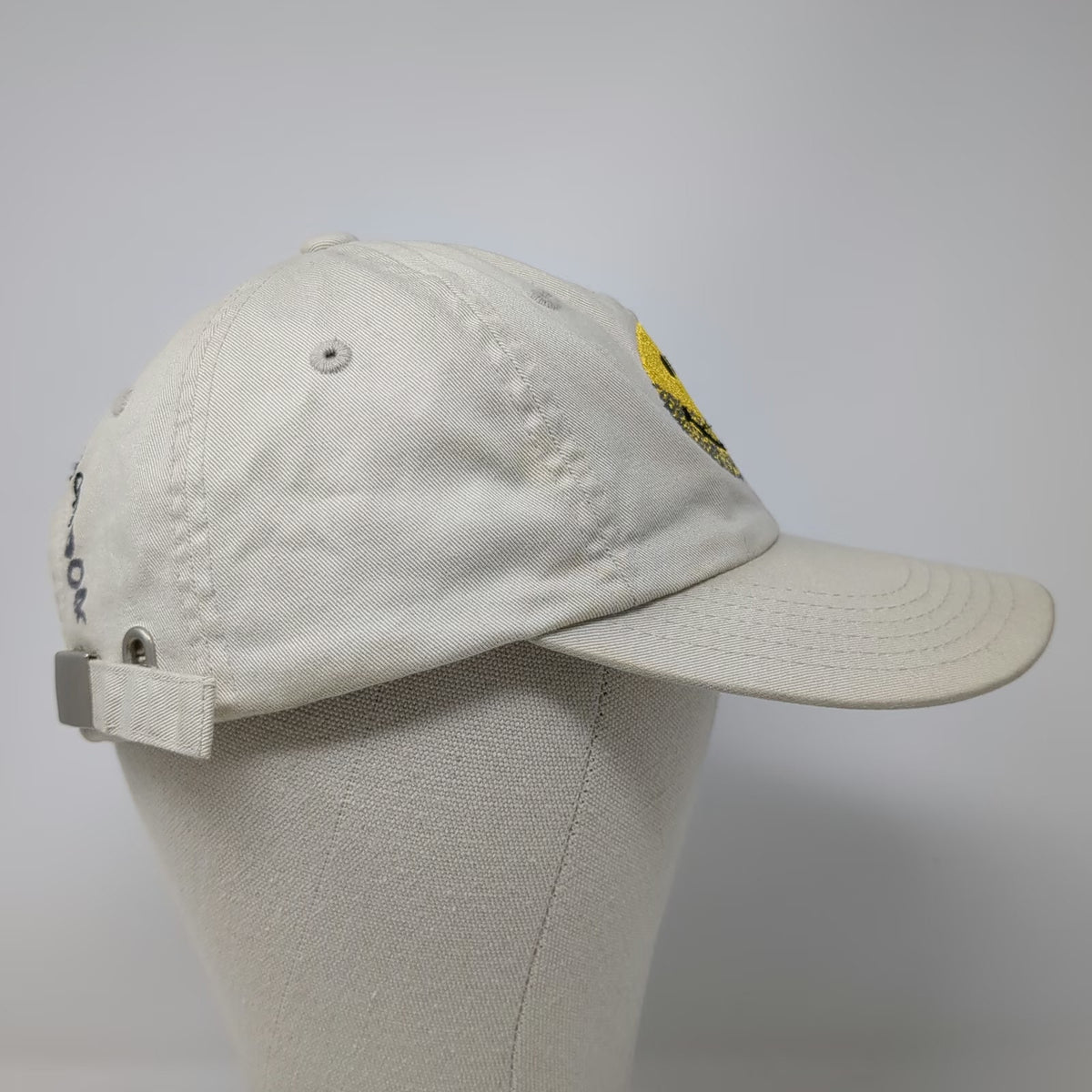 Jeep Baseball Cap Beige One Size Bearded Smiley Face Adjustable Strapback Hat