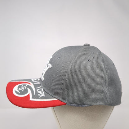 NY New York Strapback Hat Gray One Size Adjustable Embroidered 6 Panel