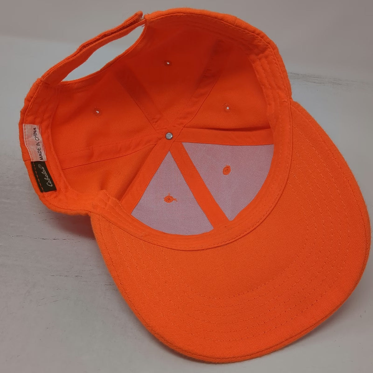 Cabela's Baseball Cap Orange One Size Strapback Adjustable Blaze Hunting Hat