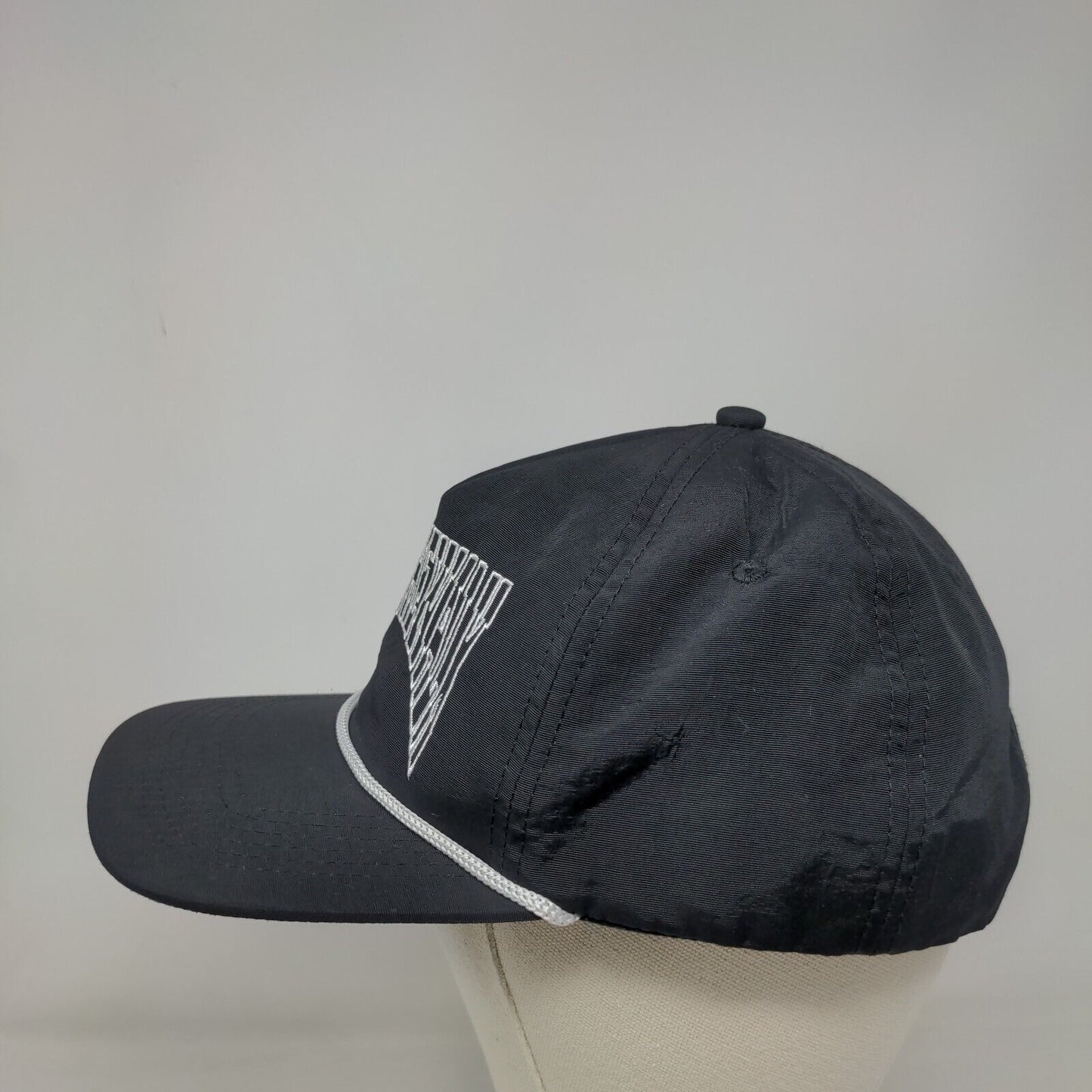Walk The Walk Snapback Rope Hat Black One Size Embroidered Adjustable
