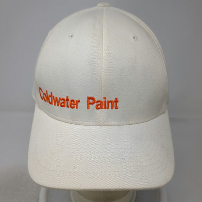 Flexfit Baseball Cap White XL Fitted Coldwater Paint Logo Cattails Hat Graphic