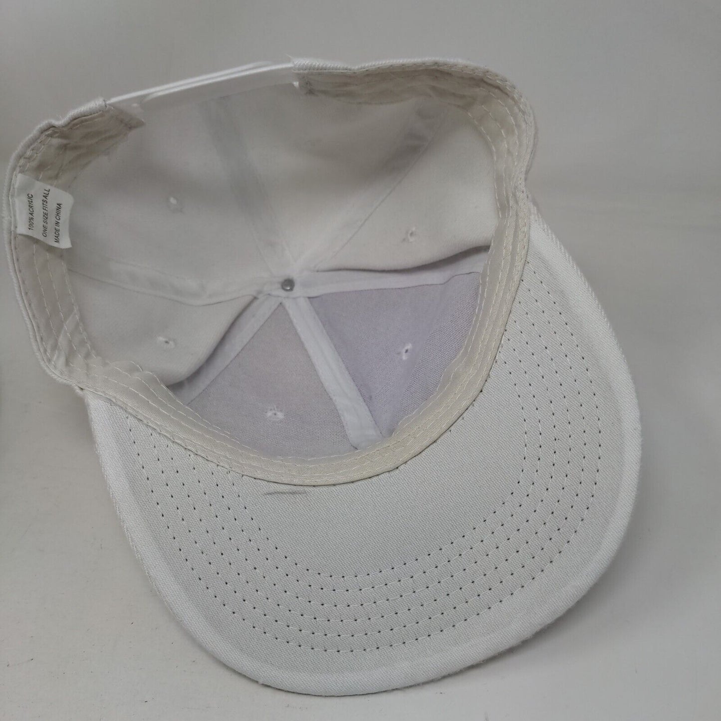 Pineapple Snapback Hat White OSFA Adjustable Vented Holes 6 Panel Acrylic
