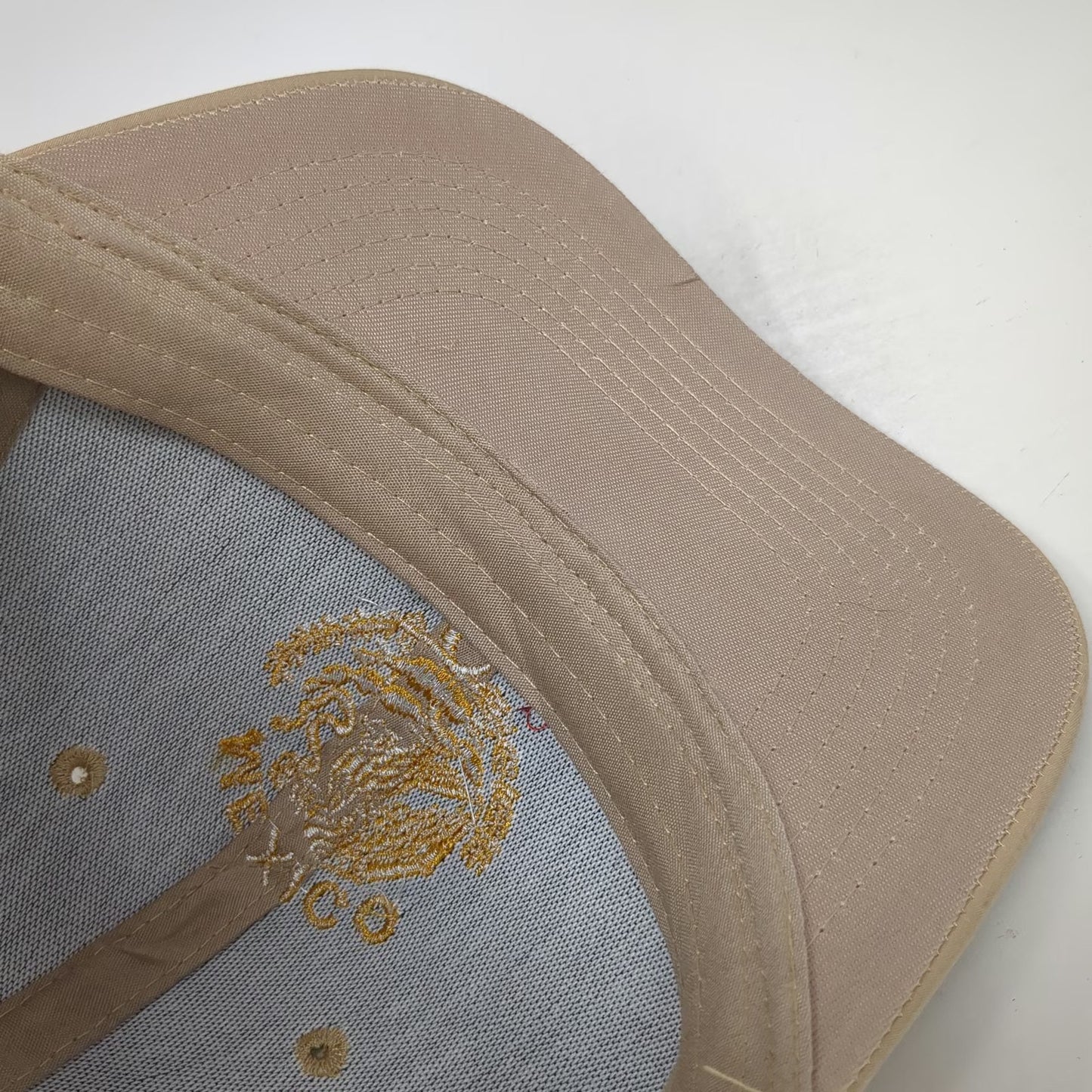 STB Select Baseball Cap Beige One Size Mexico Eagle Flag Strapback Polyester Hat