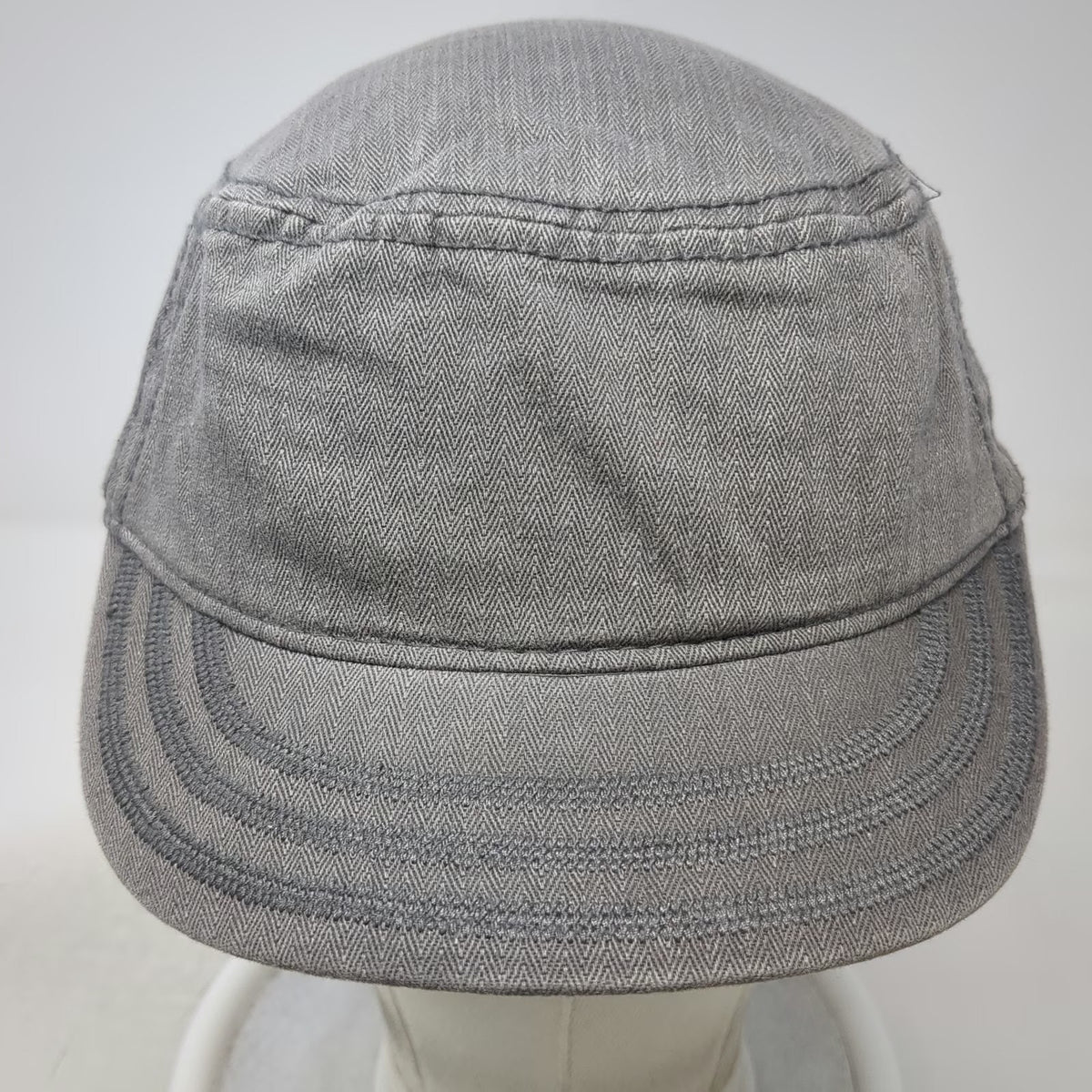PrAna Army Cap Gray OSFM Herringbone Cotton Adjustable Contrast Underbrim Hat
