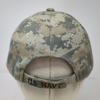 Baseball Cap Green One Size U.S. Navy Anchor Digital Camo Military Licensed Hat