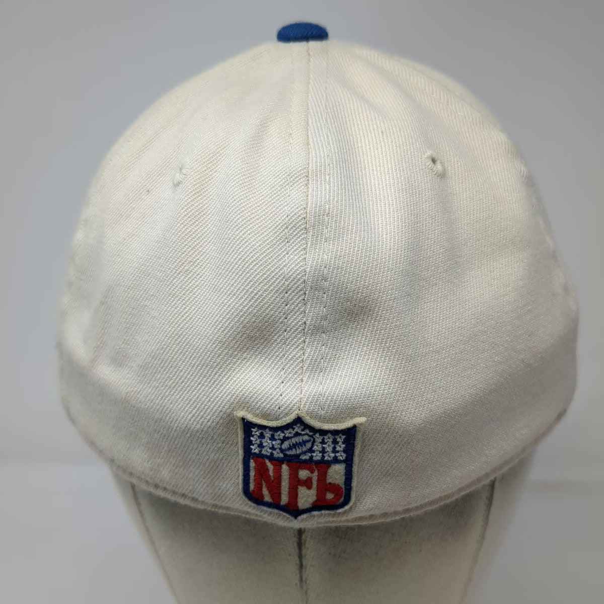 Detroit Lions NFL Reebok Cap Blue Beige XL Flexfit On-Field Gear Logo Hat Lion