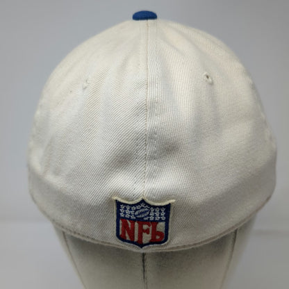 Detroit Lions NFL Reebok Cap Blue Beige XL Flexfit On-Field Gear Logo Hat Lion
