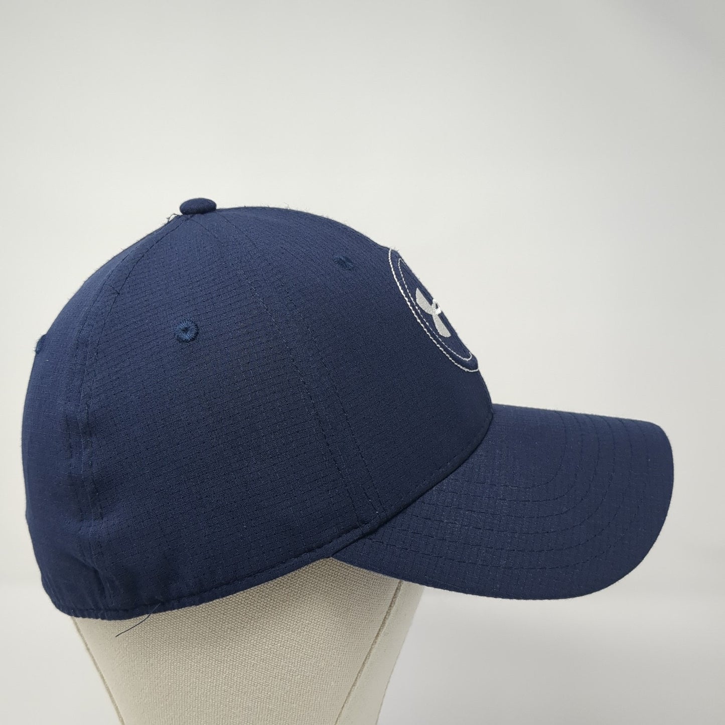 Under Armour Golf Fitted Hat Solid Blue XL Embroidered Logo Vent Holes