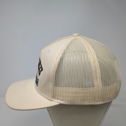 Poncho Outdoors Trucker Hat Beige One Size Mesh Back Blue Orange Rope and Ride