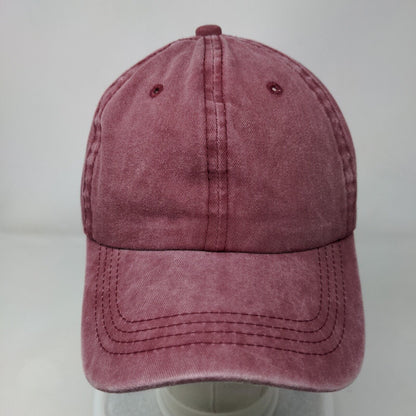 Unbranded Strapback Hat Ponytail Red One Size Adjustable Solid Blank