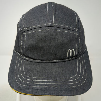 McDonald's 5 Panel Gray Hat One Size Contrast Stitching Yellow Underbrim Buckle