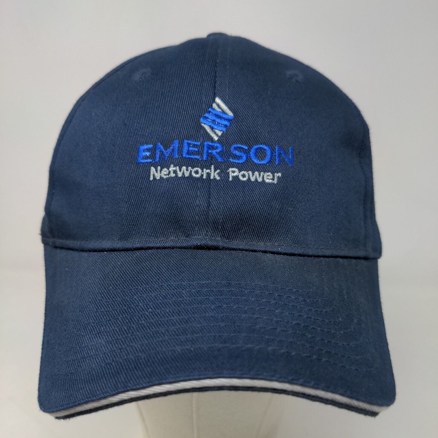 Port & Company Men's Strapback Hat Blue Adjustable Emerson Network Power Logo