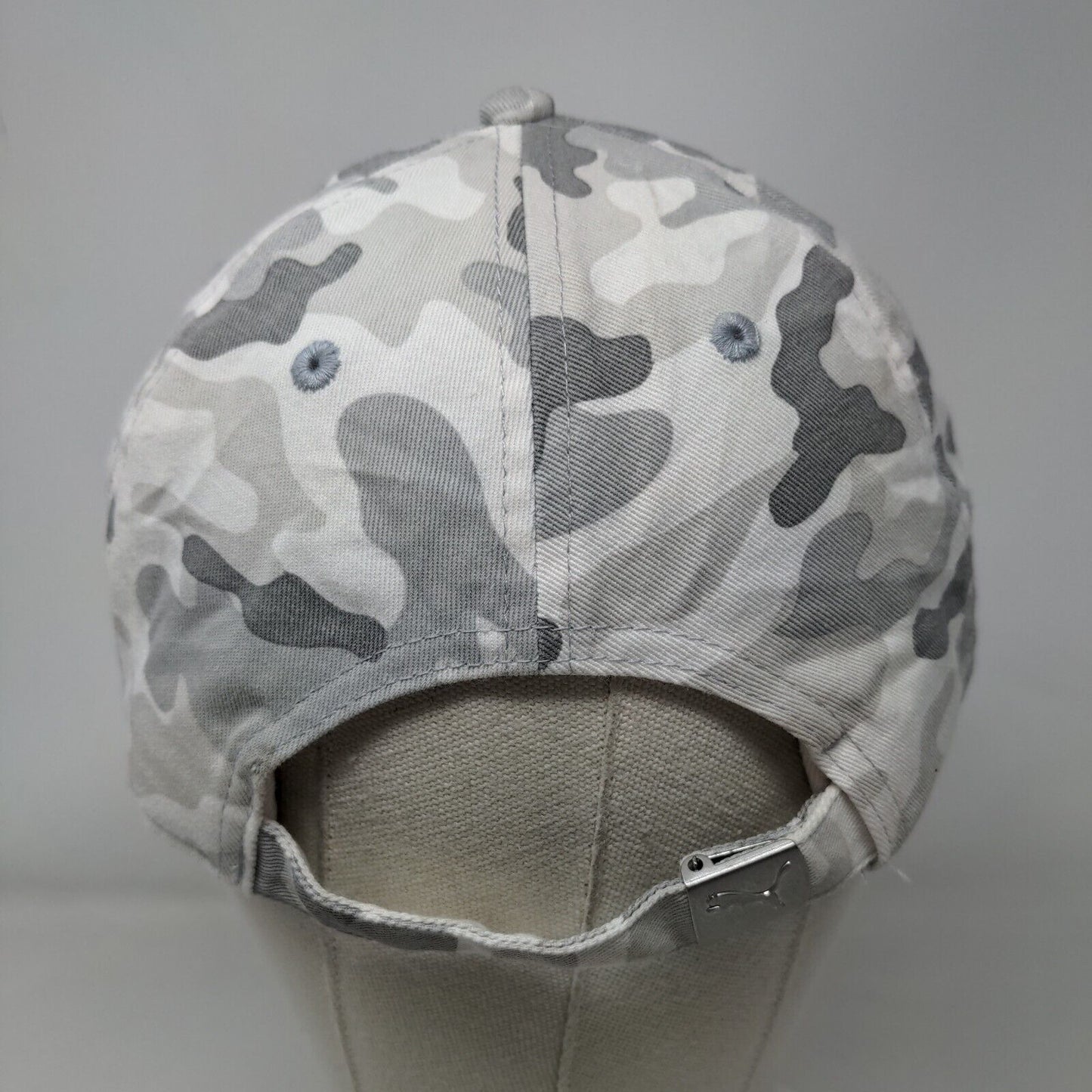 PUMA Slideback Hat Gray Camouflage One Size Adjustable Embroidered Cotton