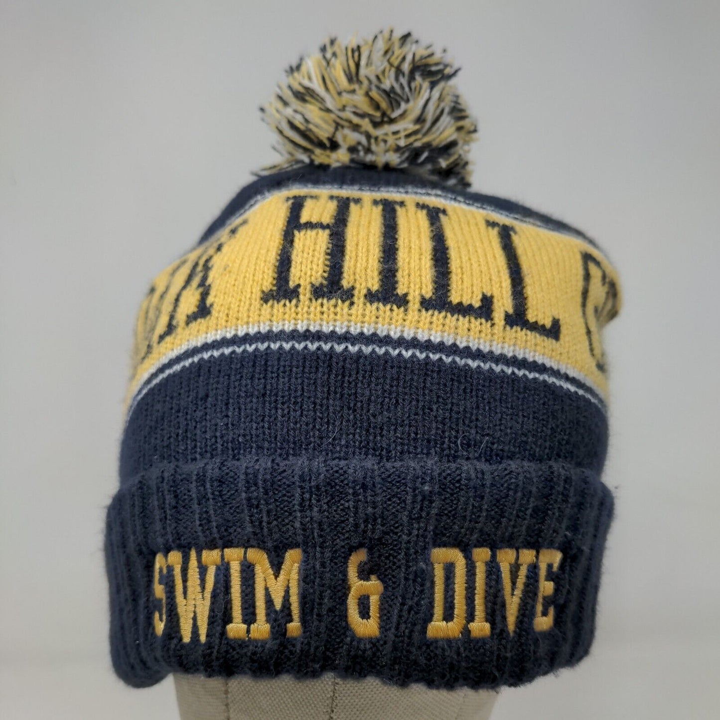 Oak Hill Golden Eagles Swim & Dive Men's Knit Beanie Hat Blue Gold Size OS