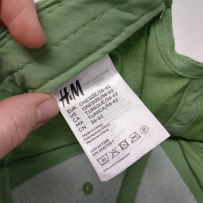 H&M Slideback Hat Solid Green One Size Adjustable Blank 6 Panel
