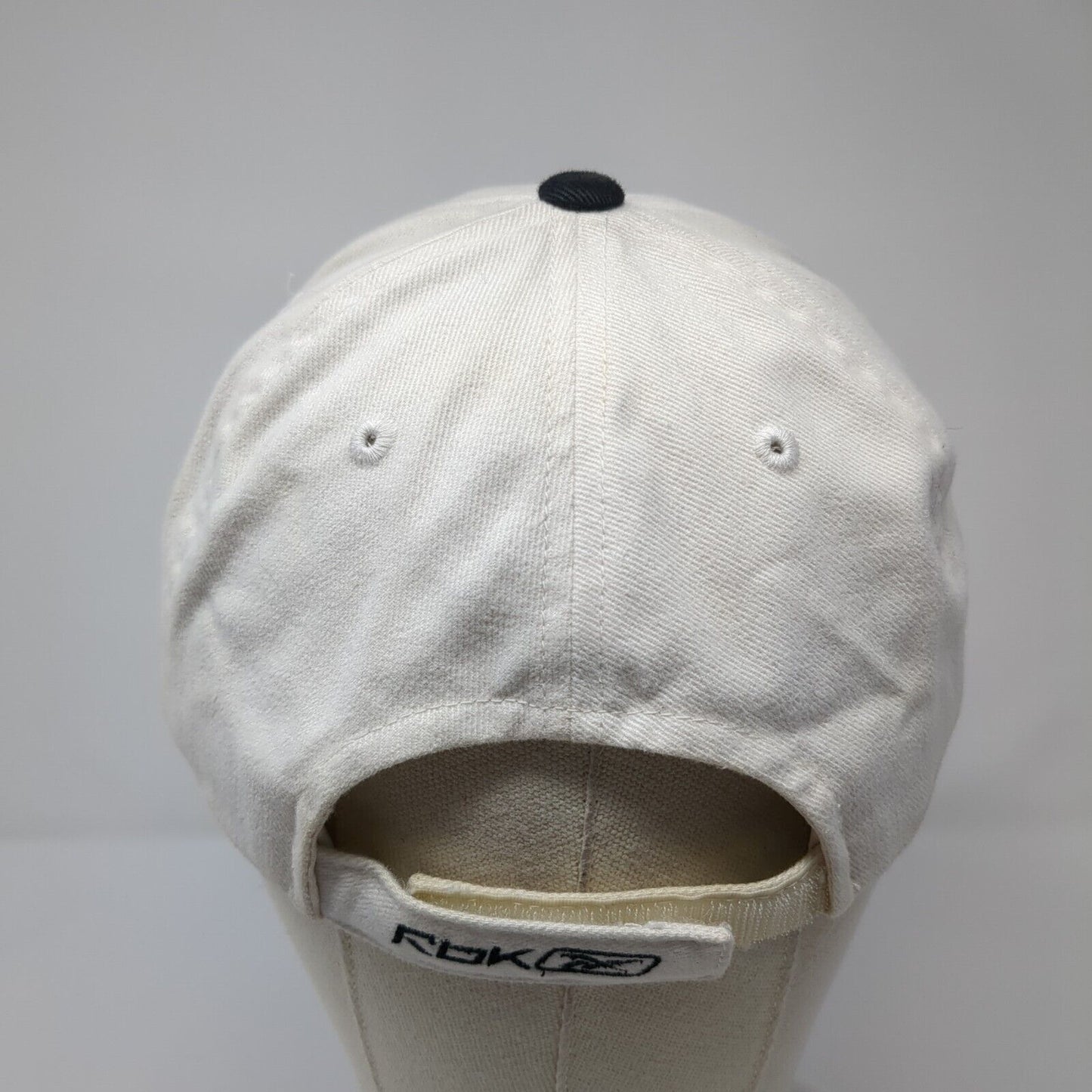 Reebok Strapback Hat White One Size Adjustable Embroidered 6 Panel Cotton