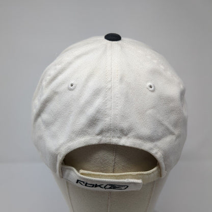 Reebok Strapback Hat White One Size Adjustable Embroidered 6 Panel Cotton
