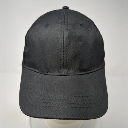 Unbranded Strapback Hat Black One Size Adjustable Vented Holes 6 Panel Blank