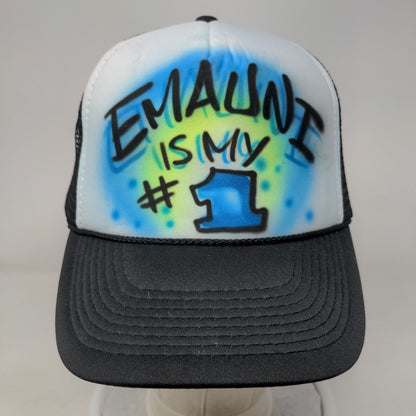 Emauni is My #1 Snapback Trucker Hat Multicolor One Size Adjustable Mesh Back