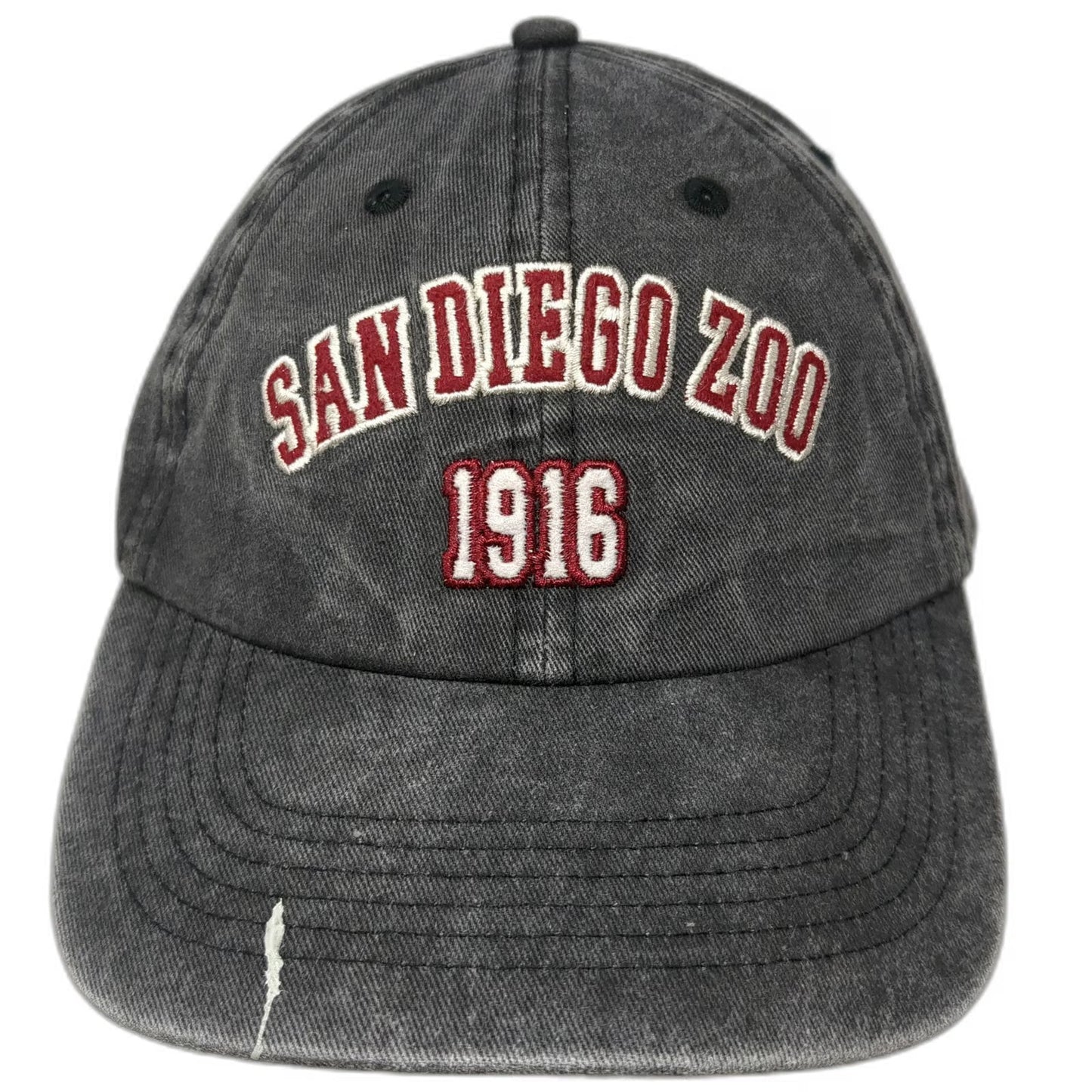 San Diego Zoo Baseball Cap Gray One Size Embroidered Washed Cotton Hat 1916
