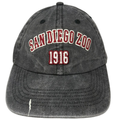 San Diego Zoo Baseball Cap Gray One Size Embroidered Washed Cotton Hat 1916