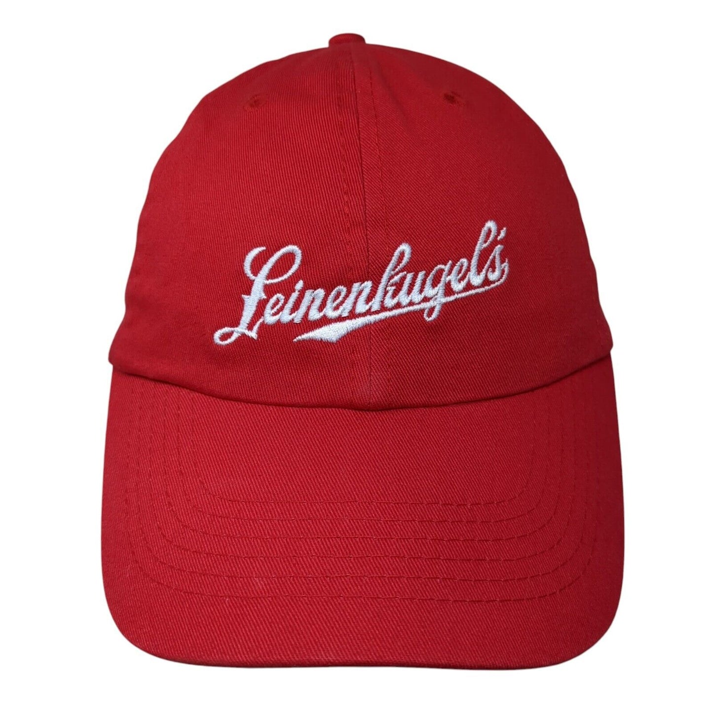 Leinenkugel's Slideback Hat Red One Size Adjustable Embroidered 6 Panel Cotton