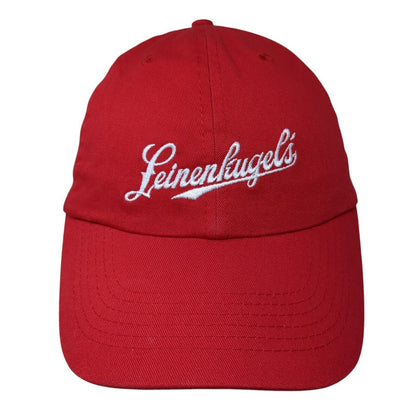 Leinenkugel's Slideback Hat Red One Size Adjustable Embroidered 6 Panel Cotton