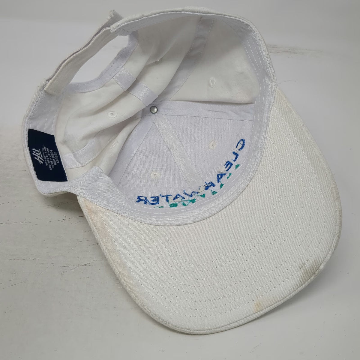 Hit Baseball Cap White OSFM Clearwater Analytics Logo Embroidered Strapback Hat