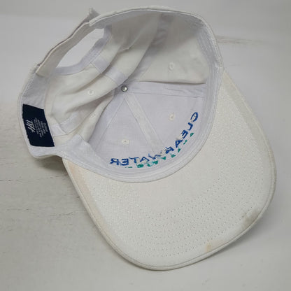 Hit Baseball Cap White OSFM Clearwater Analytics Logo Embroidered Strapback Hat