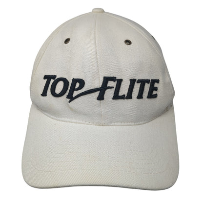 Top Flite Baseball Cap Beige One Size Adjustable Embroidered Vented Holes