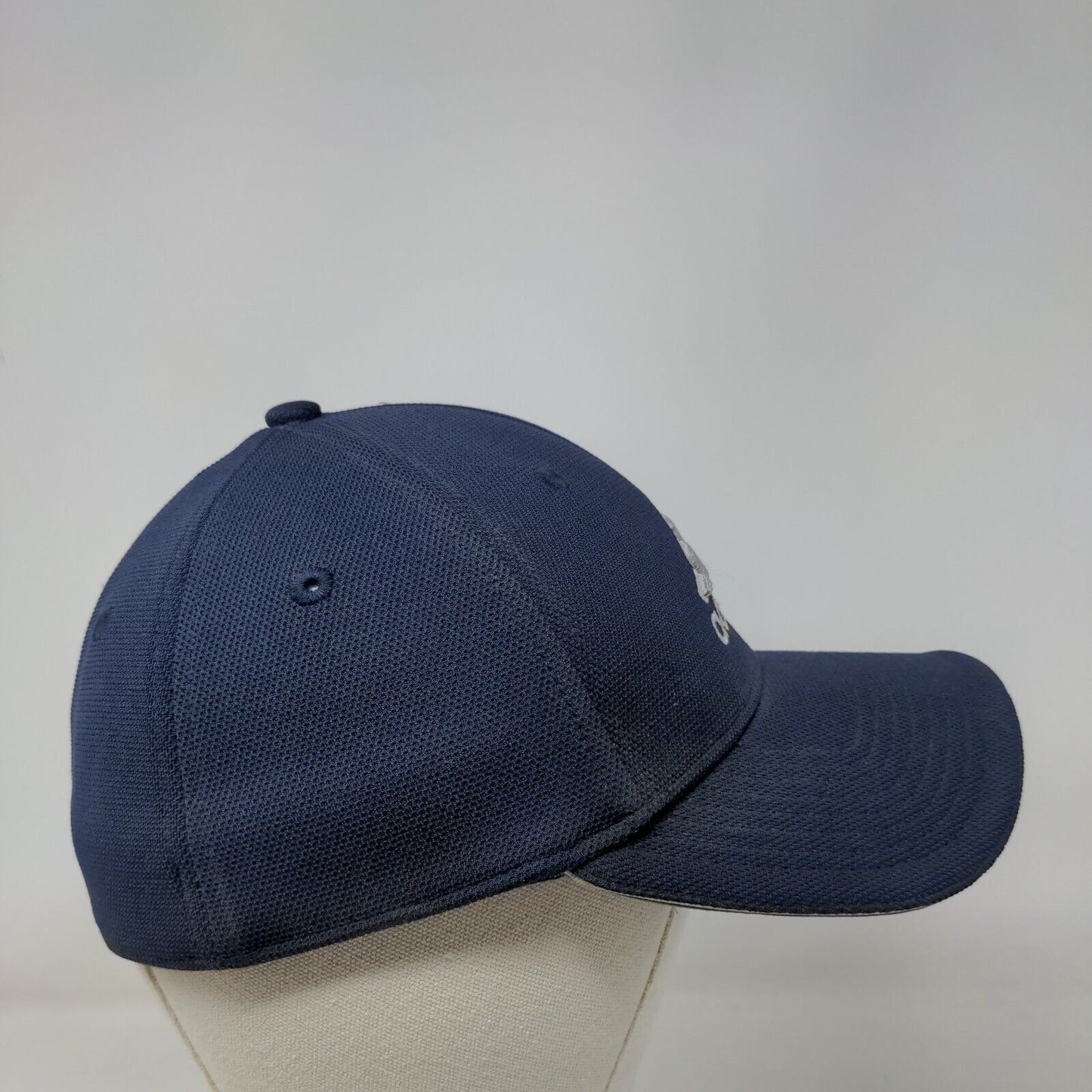 Adidas 3 Stripes Fitted Hat Blue S/M Embroidered Logo Always Cool