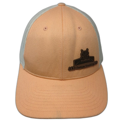 Richardson Trucker Hat Orange L Snapback Mesh Back Leather Patch Trucking