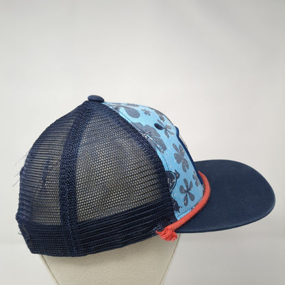 Stitch Just Chillax Snapback Rope Trucker Hat Blue 57-60cm Mesh Back