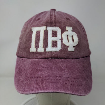 Adams Men's Slideback Hat Red Patch Pi Beta Phi Fraternity Logo 100% Cotton