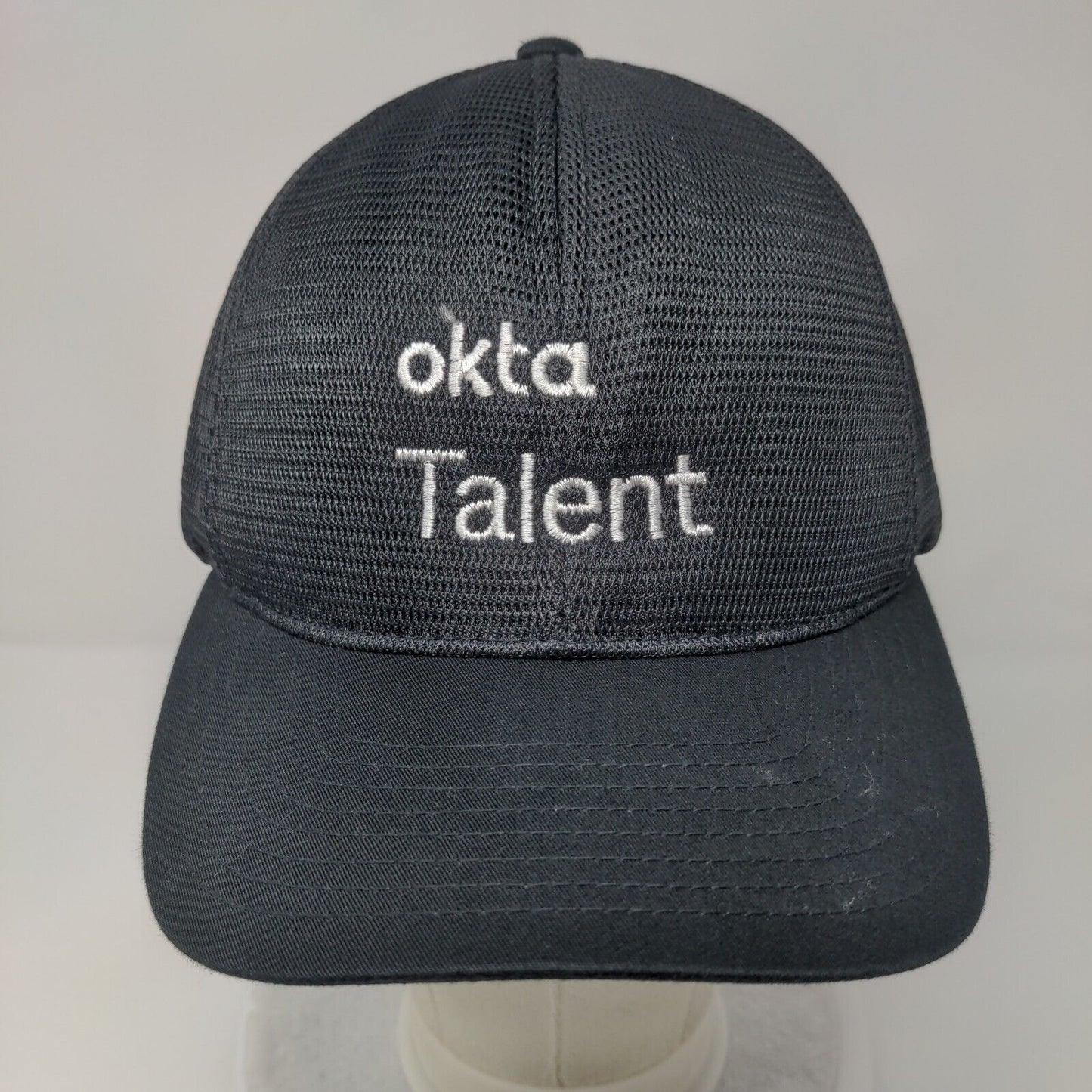 Okta Talent Snapback Mesh Back Trucker Hat Black OSFA Solid Yupoong