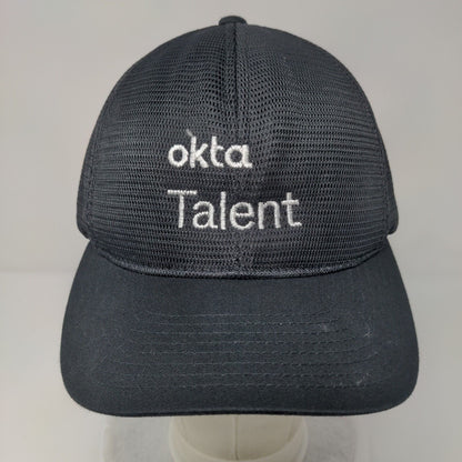 Okta Talent Snapback Mesh Back Trucker Hat Black OSFA Solid Yupoong