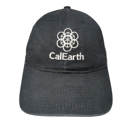 CalEarth Strapback Hat Black One Size Adjustable Embroidered Hit Wear