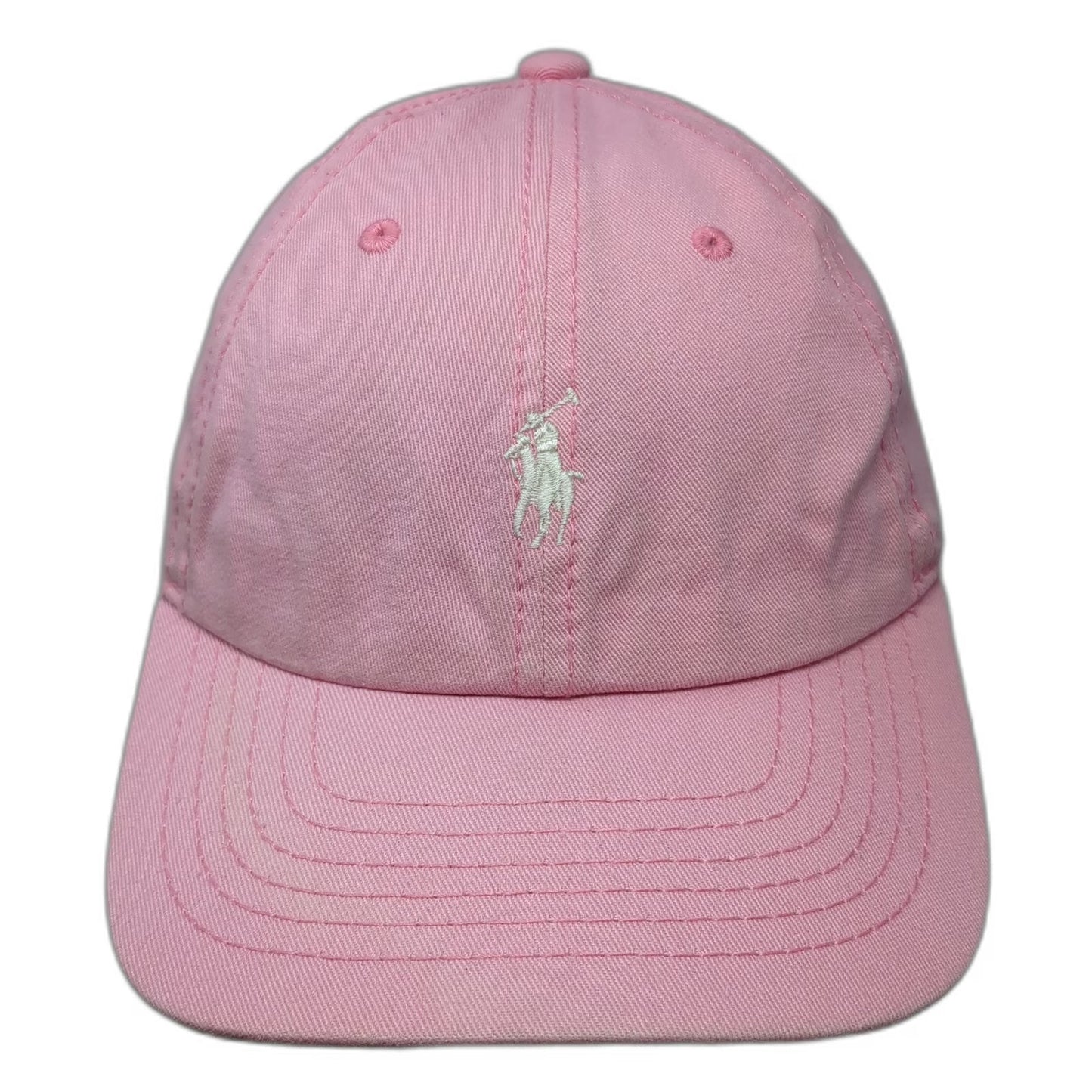Ralph Lauren Baseball Cap Pink Vintage USA Made Cotton Pony Logo Strapback Hat