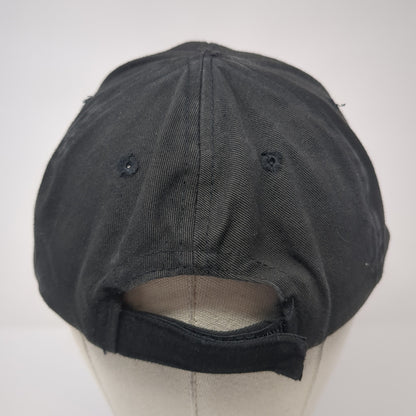 C Strapback Baseball Cap Black One Size Adjustable Embroidered 6 Panel TCK