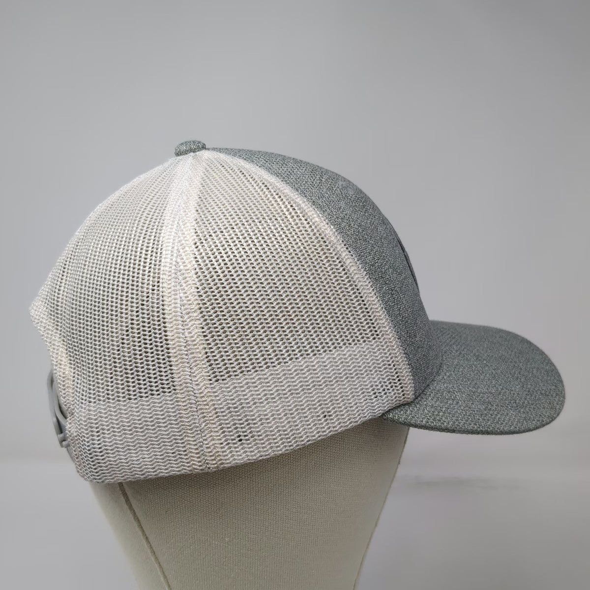 Columbia Trucker Hat Gray One Size Mesh Snapback Sportswear Logo Patch Heathered