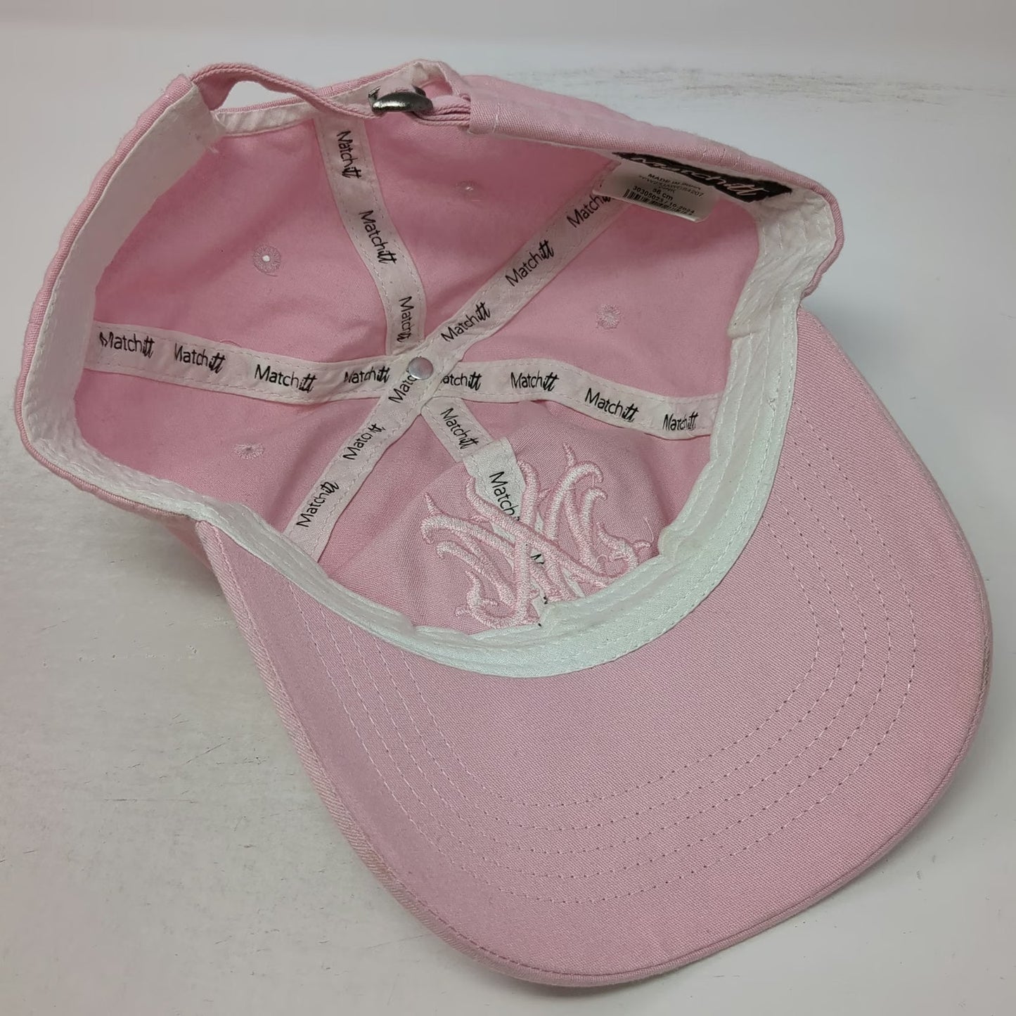 Matchitt Baseball Cap Pink One Size Monogram Embroidery Adjustable Cotton Hat